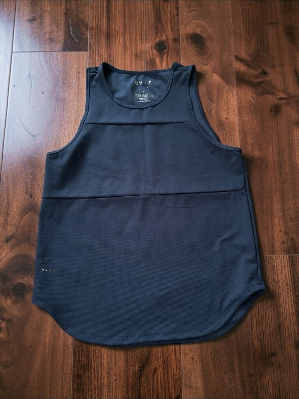 BYLT Basics Drop Cut Tech Tank Top Men's Large Navy Blue Athletic Workout